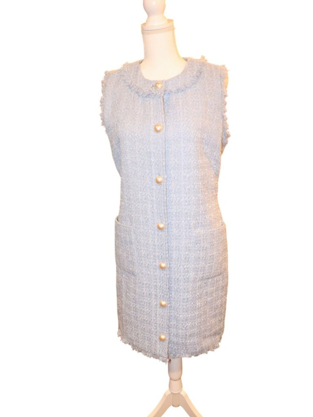 Kate Spade Tweed Swift Dress W/ Pearl Buttons, Size 10 NWT